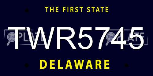 TWR5745 Delaware License Plate