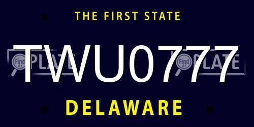 TWU0777 Delaware License Plate