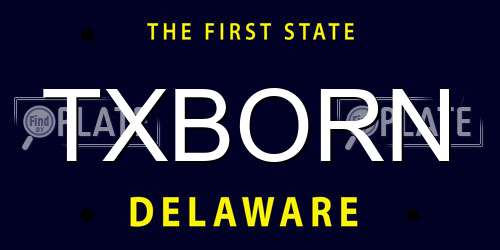 TXBORN Delaware License Plate