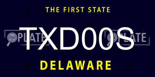 TXD00S Delaware License Plate