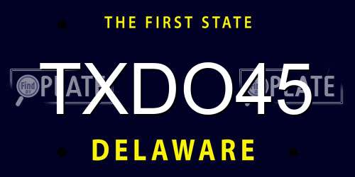 TXDO45 Delaware License Plate