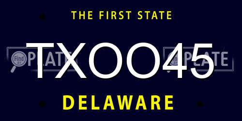 TXOO45 Delaware License Plate
