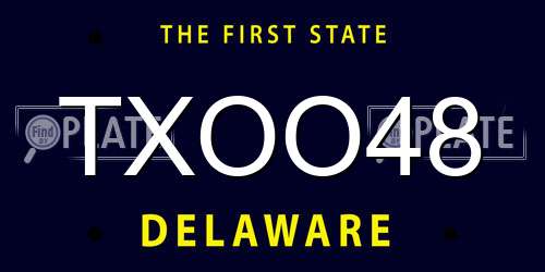 TXOO48 Delaware License Plate