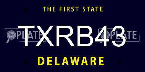 TXRB43 Delaware License Plate
