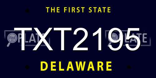 TXT2195 Delaware License Plate