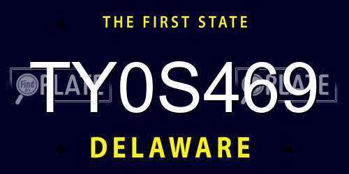 TY0S469 Delaware License Plate