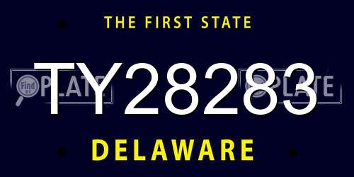 TY28283 Delaware License Plate