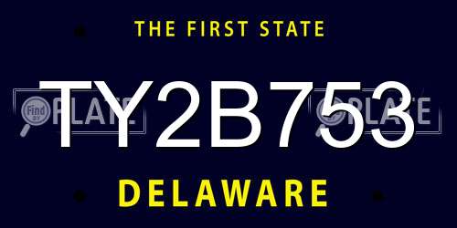 TY2B753 Delaware License Plate