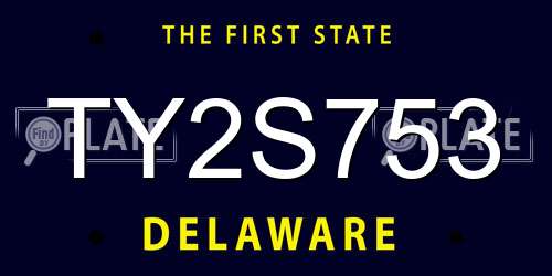 TY2S753 Delaware License Plate
