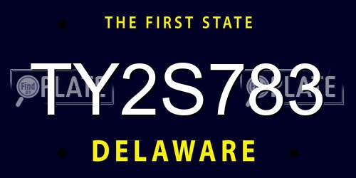 TY2S783 Delaware License Plate