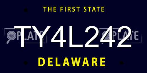 TY4L242 Delaware License Plate