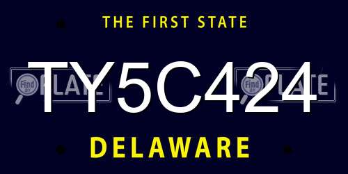 TY5C424 Delaware License Plate