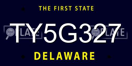 TY5G327 Delaware License Plate