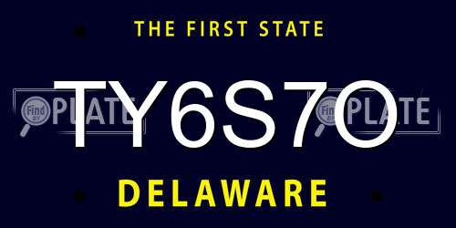 TY6S7O Delaware License Plate
