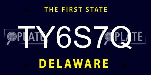 TY6S7Q Delaware License Plate