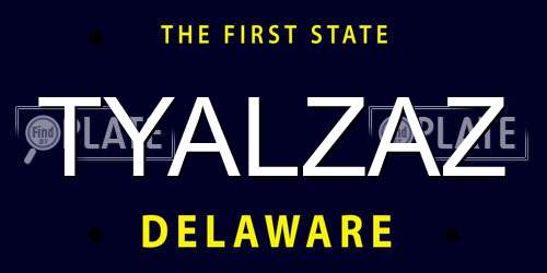 TYALZAZ Delaware License Plate
