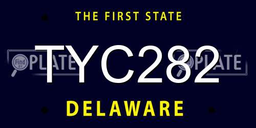TYC282 Delaware License Plate