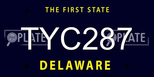 TYC287 Delaware License Plate