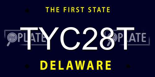 TYC28T Delaware License Plate