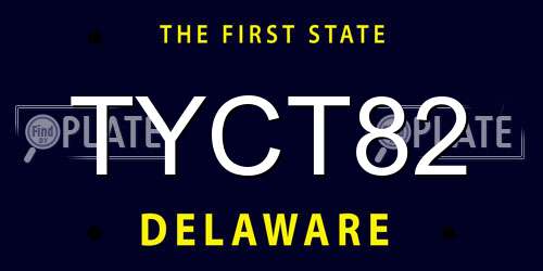TYCT82 Delaware License Plate