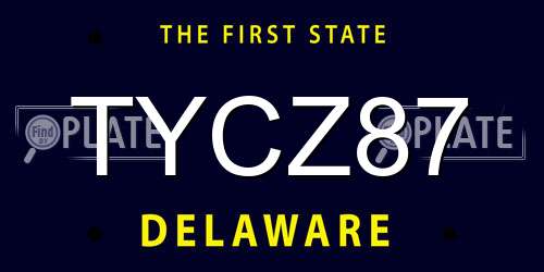 TYCZ87 Delaware License Plate