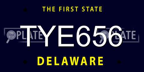 TYE656 Delaware License Plate