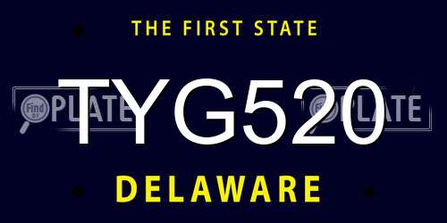 TYG520 Delaware License Plate