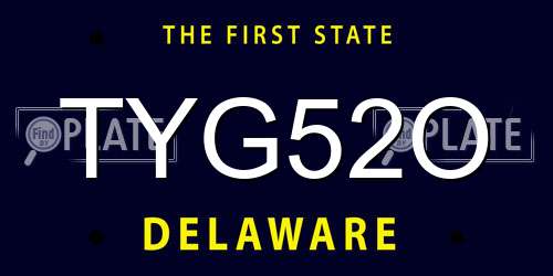 TYG52O Delaware License Plate