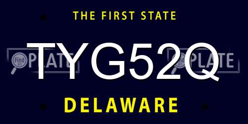 TYG52Q Delaware License Plate