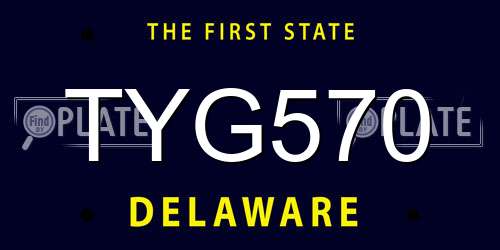 TYG570 Delaware License Plate