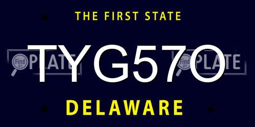 TYG57O Delaware License Plate