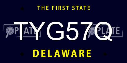 TYG57Q Delaware License Plate