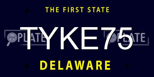 TYKE75 Delaware License Plate