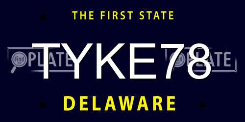 TYKE78 Delaware License Plate