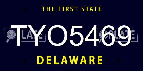 TYO5469 Delaware License Plate
