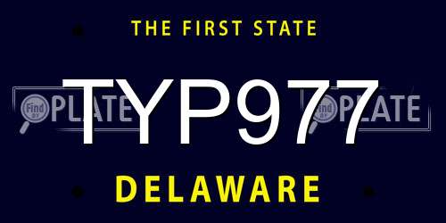 TYP977 Delaware License Plate