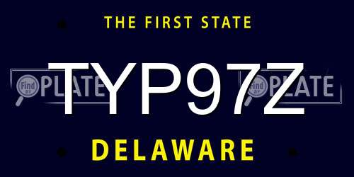 TYP97Z Delaware License Plate