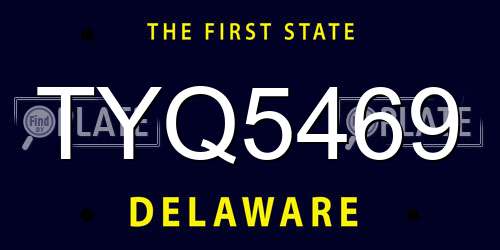TYQ5469 Delaware License Plate