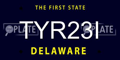 TYR23I Delaware License Plate