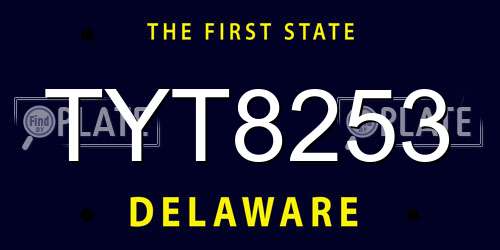 TYT8253 Delaware License Plate