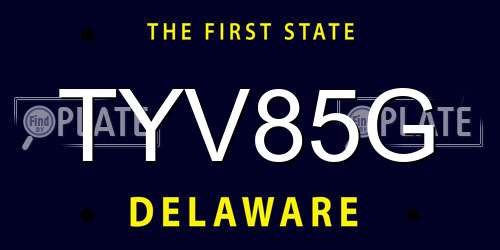 TYV85G Delaware License Plate
