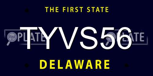 TYVS56 Delaware License Plate