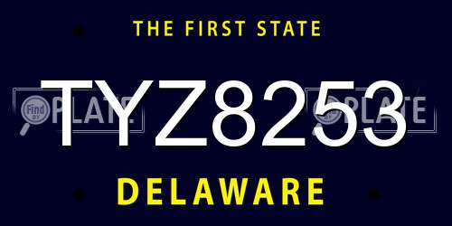 TYZ8253 Delaware License Plate
