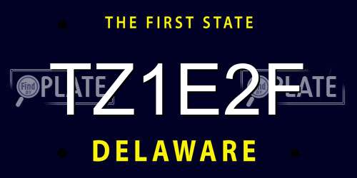 TZ1E2F Delaware License Plate