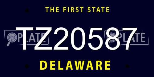 TZ20587 Delaware License Plate