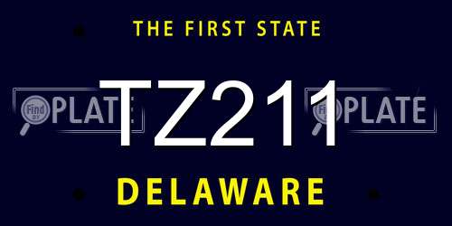 TZ211 Delaware License Plate