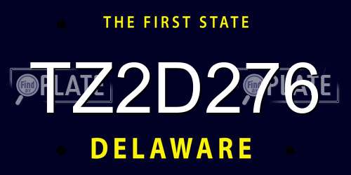 TZ2D276 Delaware License Plate