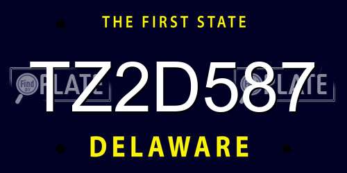 TZ2D587 Delaware License Plate