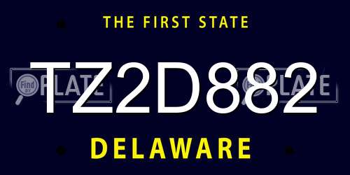 TZ2D882 Delaware License Plate