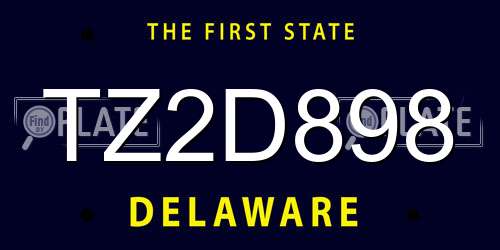 TZ2D898 Delaware License Plate